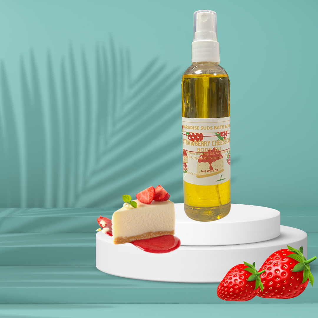 Strawberry Cheesecake Body Oil – Paradise Suds Bath & Body